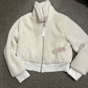 iris Cream Sherpa Bomber Jacket